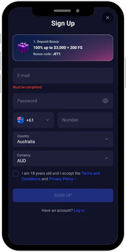 Jet4bet Fill in your details